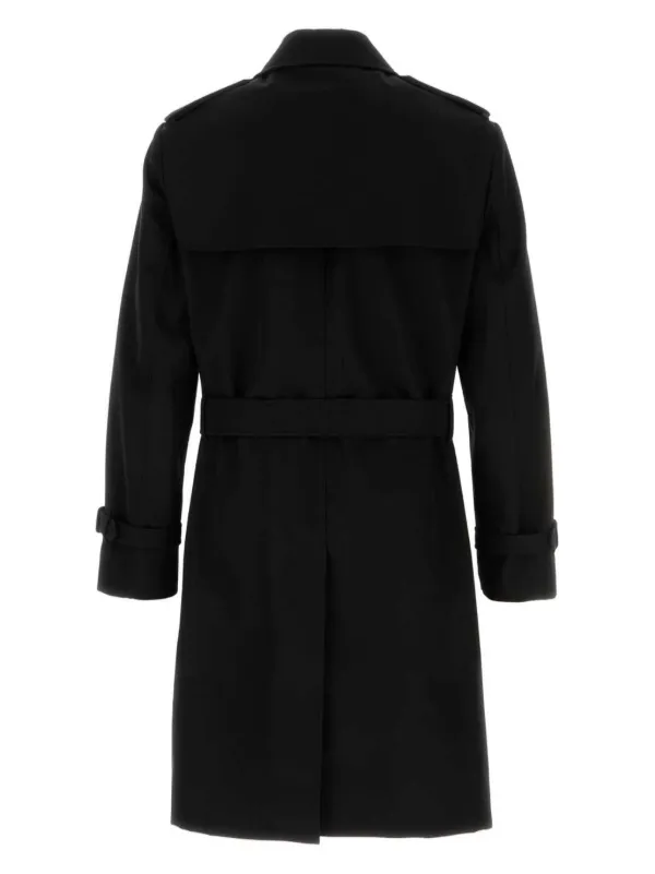 Burberry Gabardine Trench Coat | Black | FARFETCH