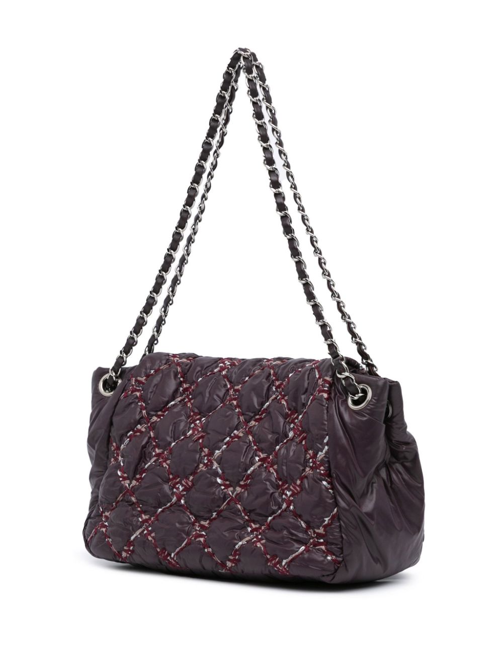 CHANEL Pre-Owned 2010-2011 Paris-Byzance On Stitch Bubble Accordion Flap nylon en tweed schoudertas - Rood