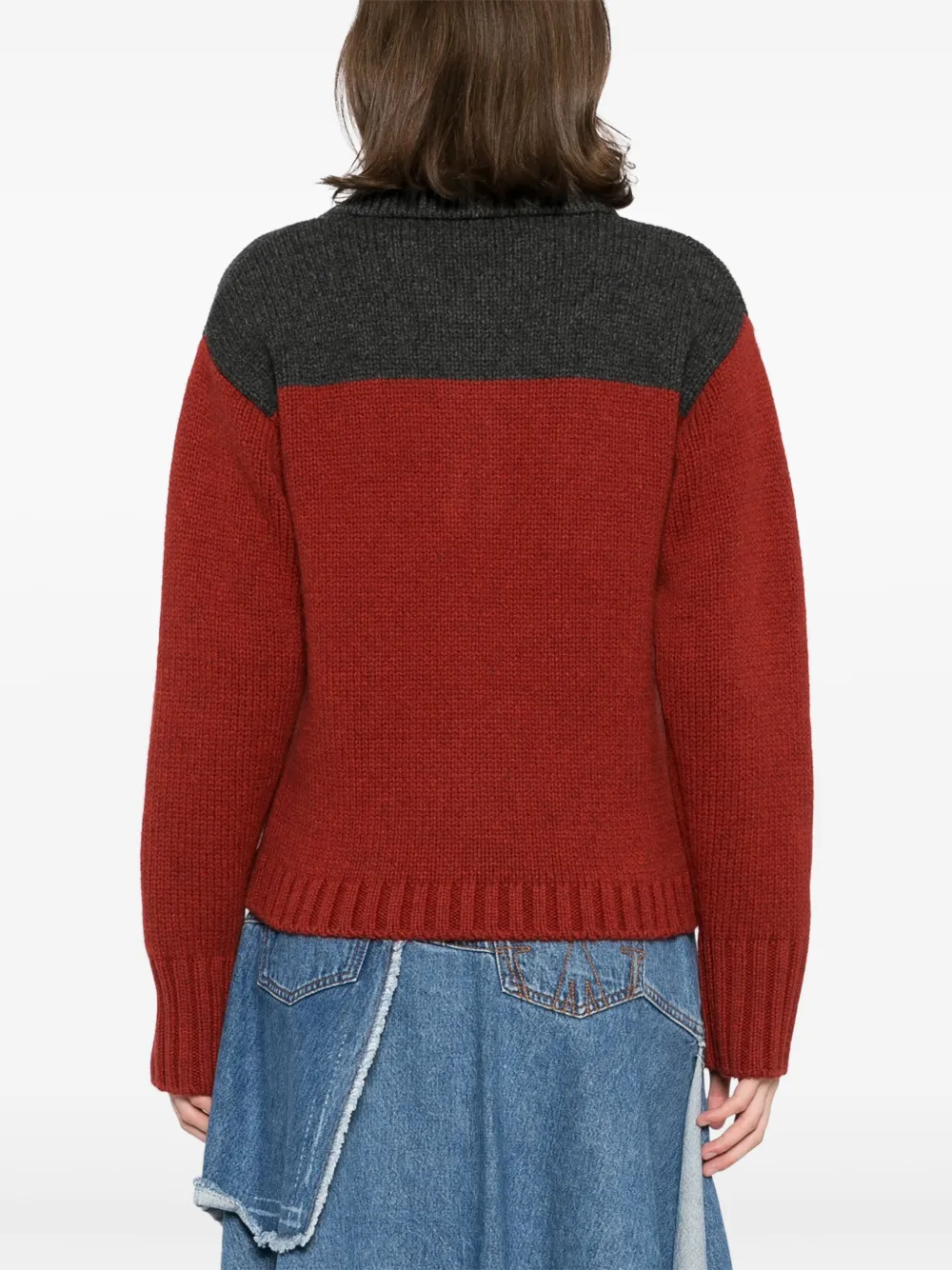 JW Anderson House intarsia polotrui Rood
