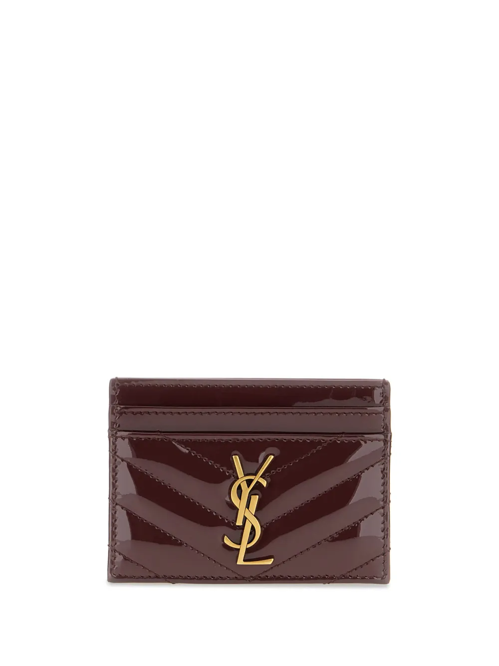 Saint Laurent Cassandre Matelassé Card Holder In Red