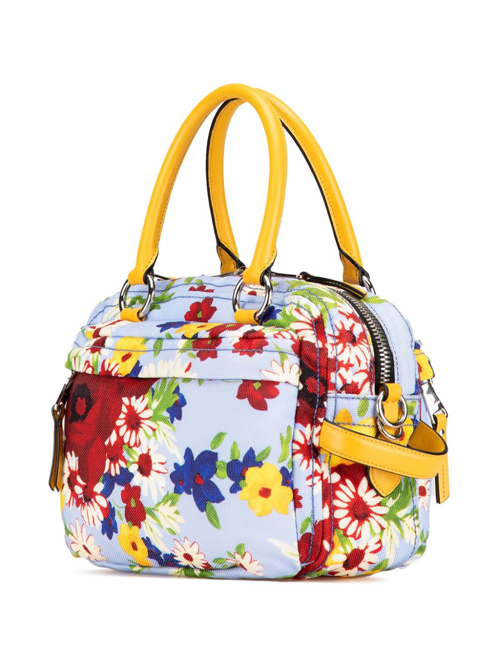 Miu Miu Pre-Owned 2010-2024 canvas boekentas met bloemenprint - Blauw