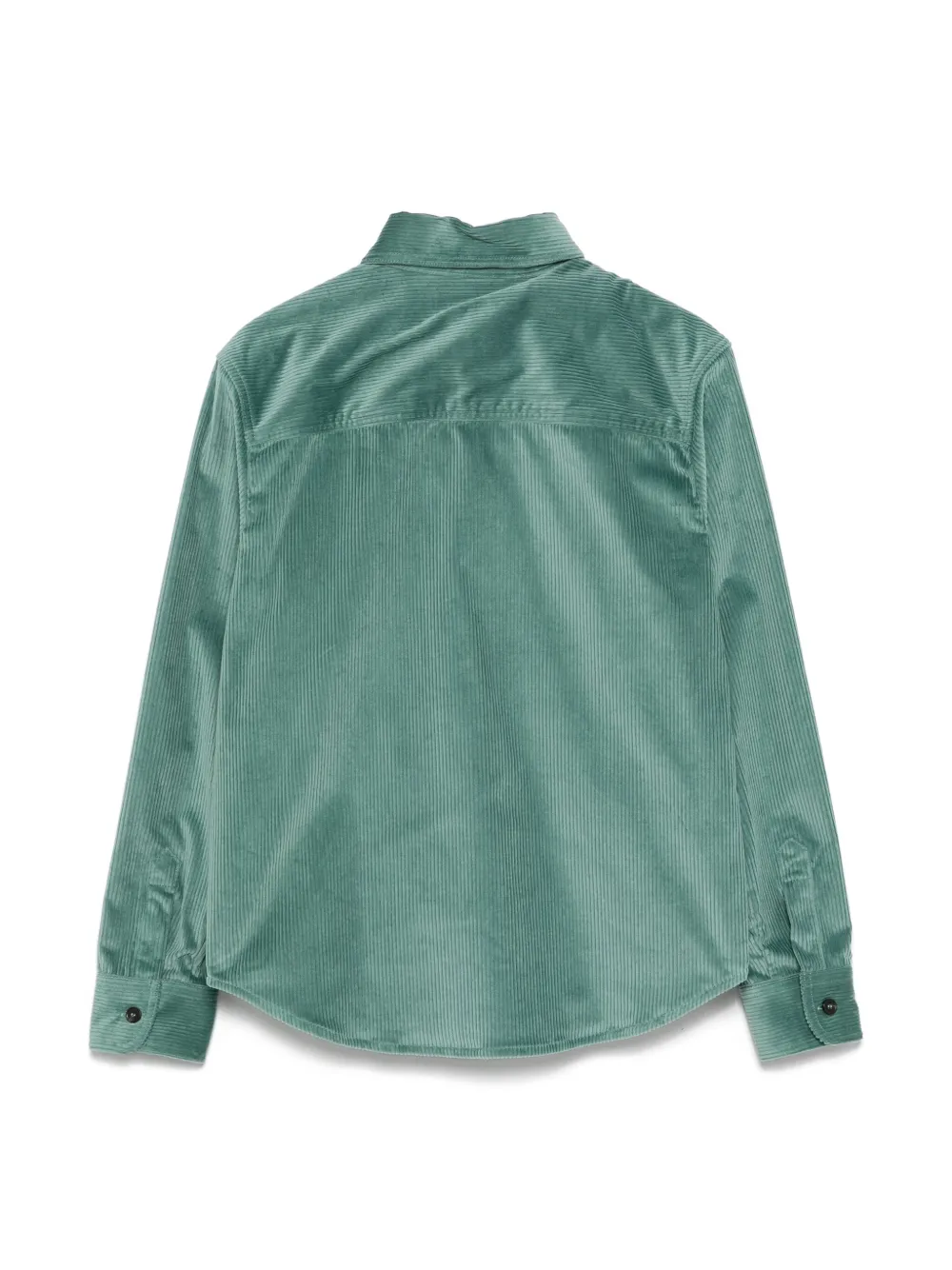 Fendi Kids Ribfluwelen shirt Groen