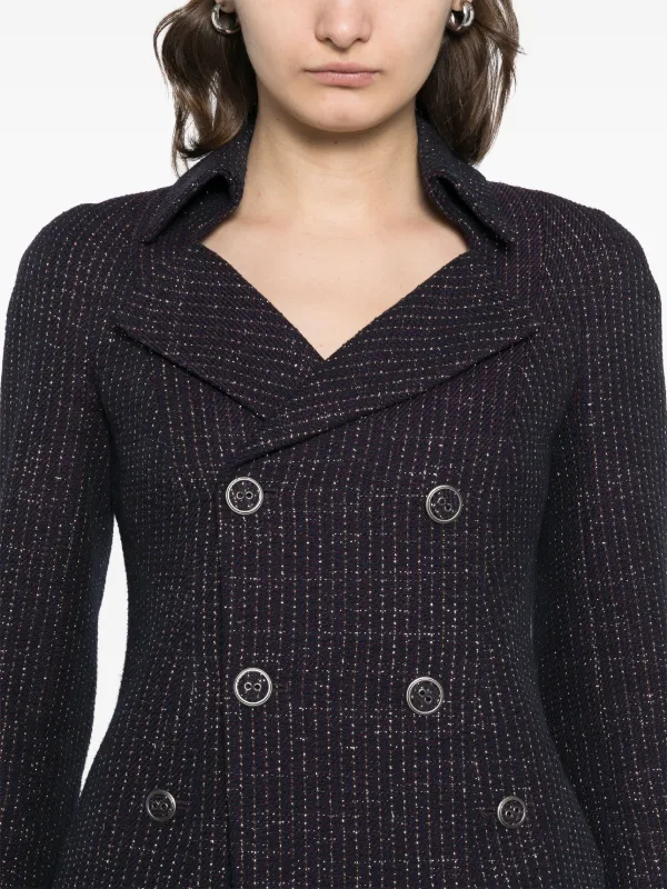 CHANEL Pre-Owned 2008 Tweed double-breasted Jacket Purple FARFETCH IN