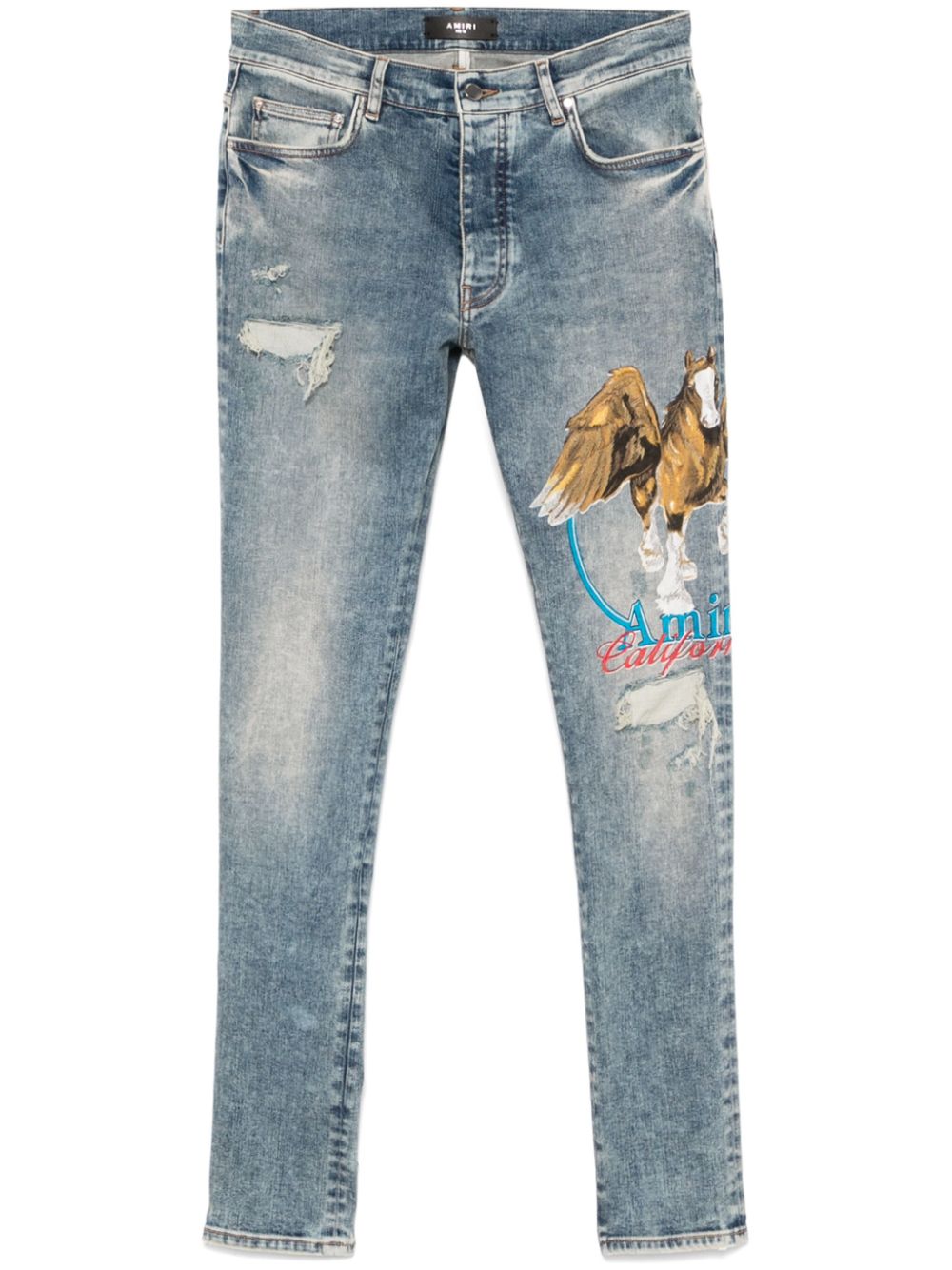 pegasus-print jeans