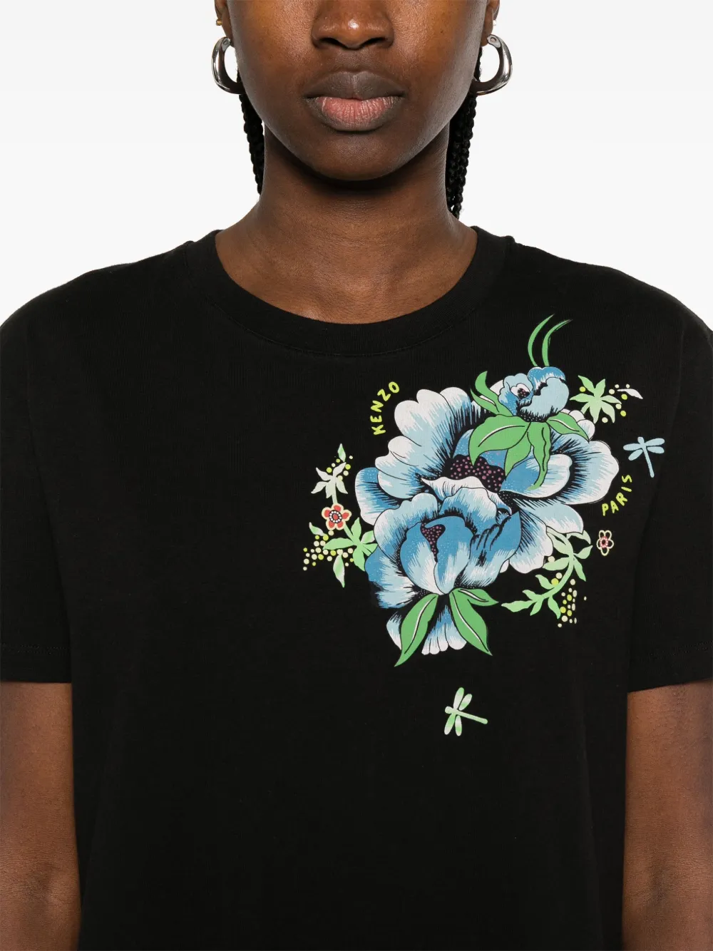 Kenzo Peonies maxi-jurk Zwart