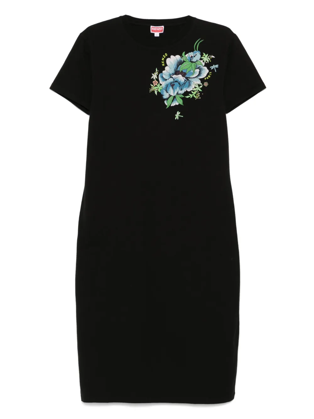 Kenzo Peonies maxi-jurk Zwart