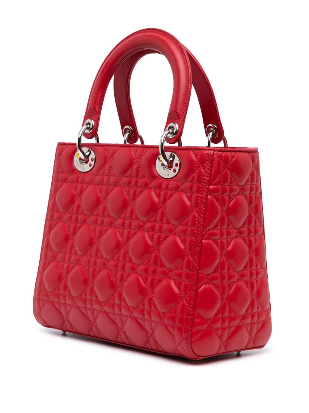 Christian Dior Pre-Owned 2016 medium Limited Edition Cannage Swarovski Dragon Head Lady Dior lamsleren boekentas - Rood