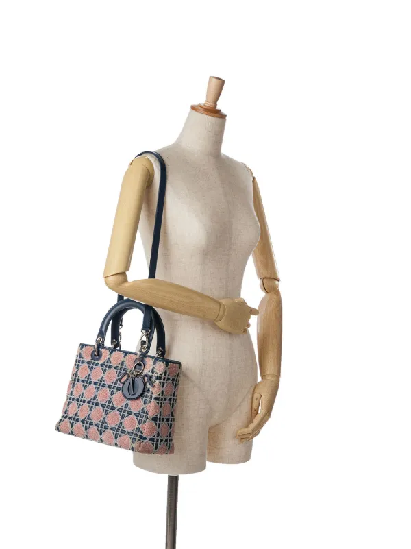 【Christian Dior】カナージュレディディオールサッチェルバッグ Christian Dior Pre-Owned 2017 レディ ディオール カナージュ