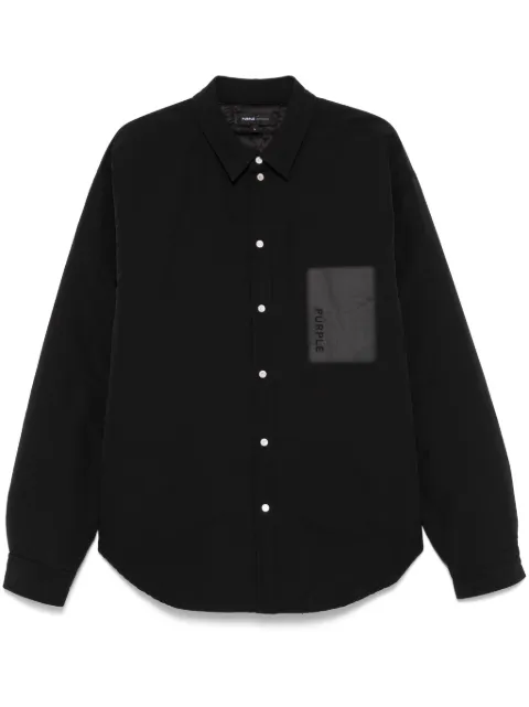 Purple Brand logo-print shirt jacket
