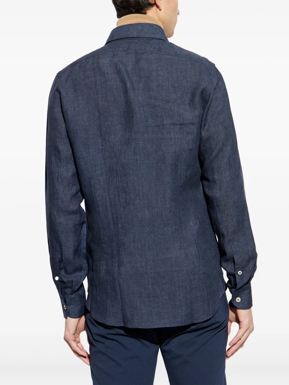 Eleventy Linnen overhemd Blauw