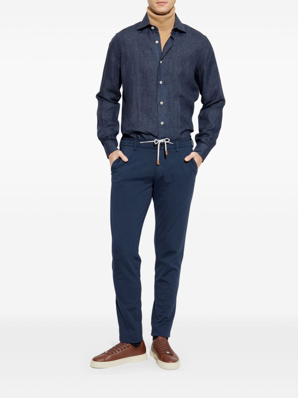 Eleventy linen shirt - Blauw