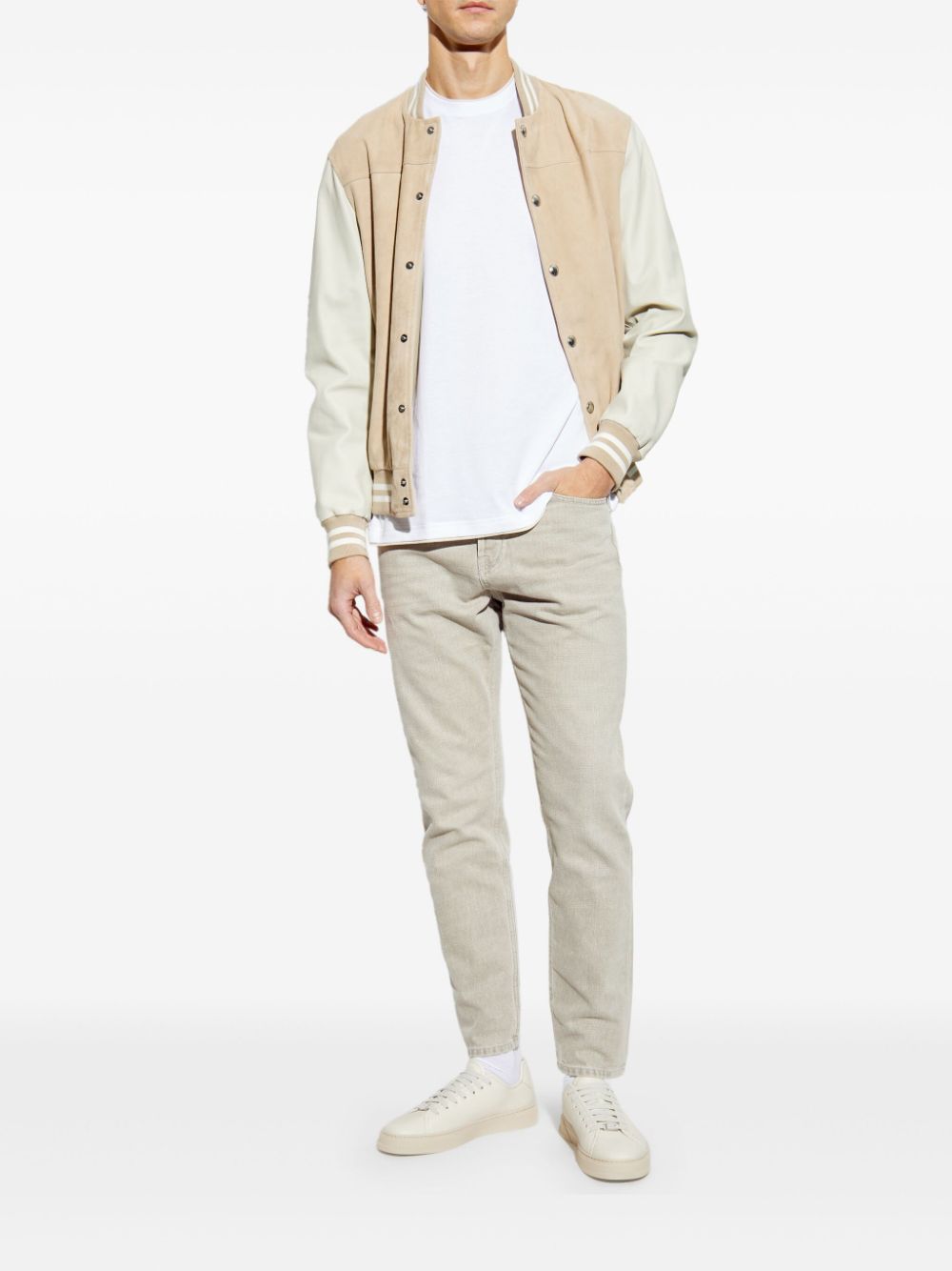 Eleventy panelled bomber jacket - Beige