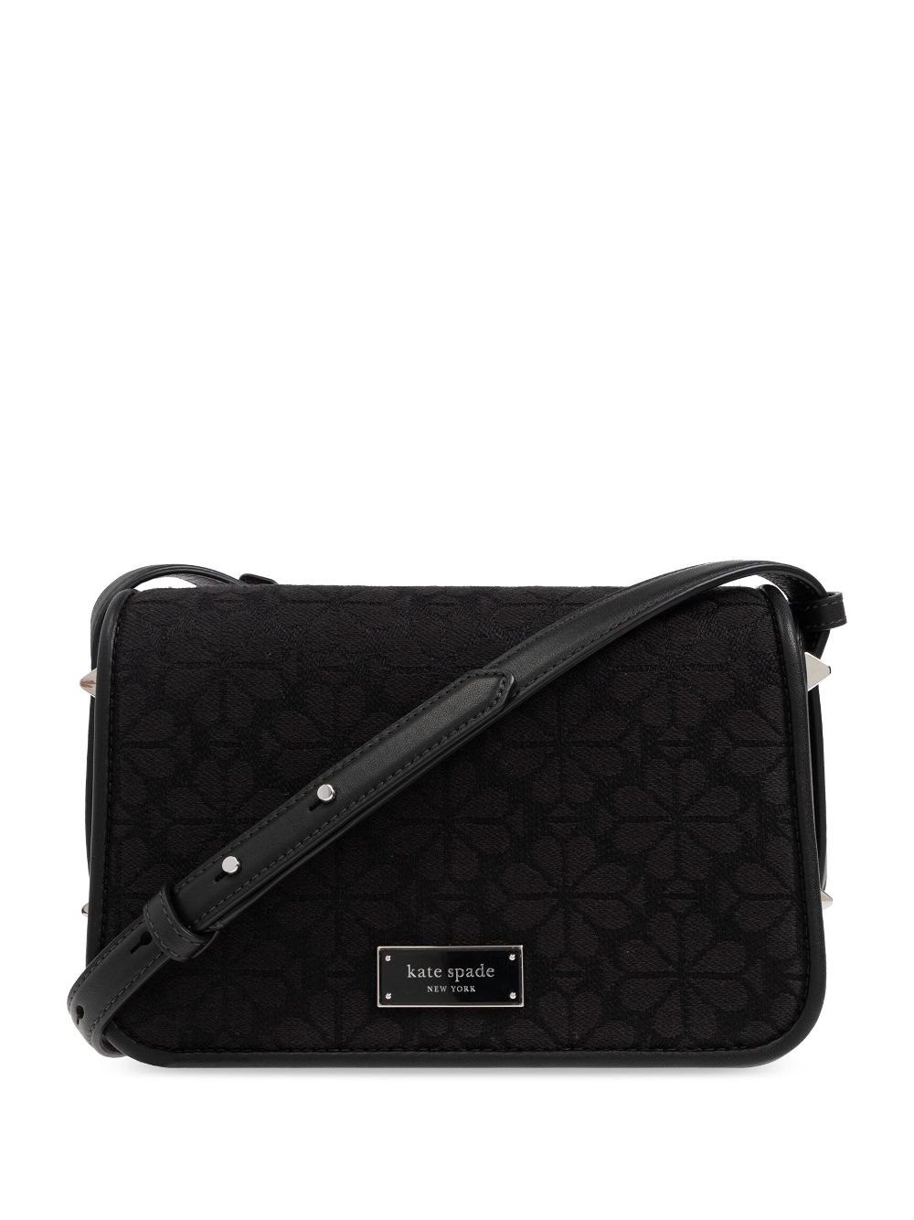 Kate Spade floral-jacquard crossbody bag - Black