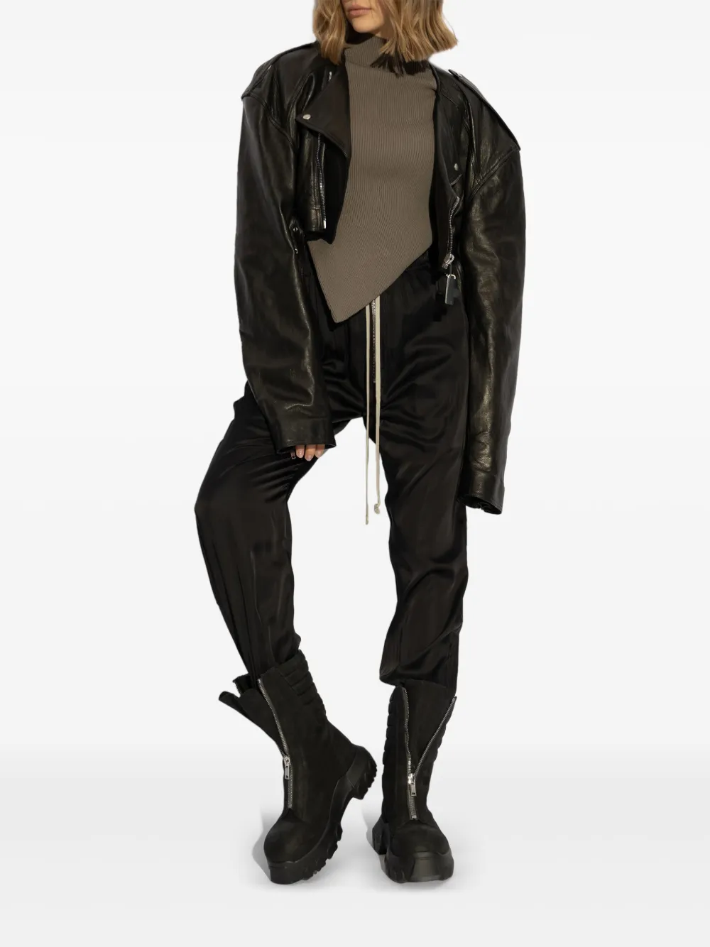 Rick Owens Ribgebreide top Bruin