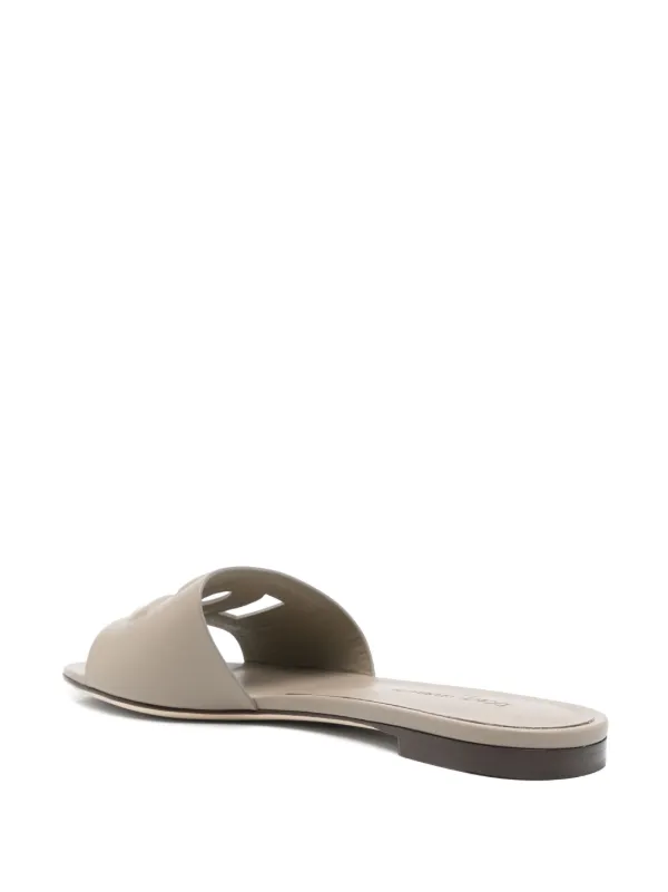 サンダル・ミュール DOLCE  GABBANA Women Sandals 36225 CQ0436AY329 90832 GREY Dolce & Gabbana DG-logo Leather Sandals | Grey | FARFETCH