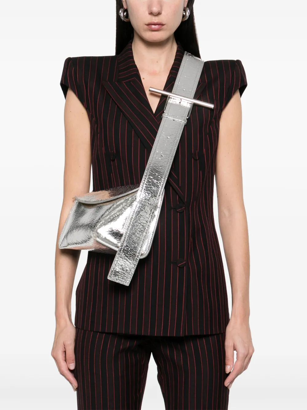 Alexander McQueen T-Bar Sling schoudertas - Zilver