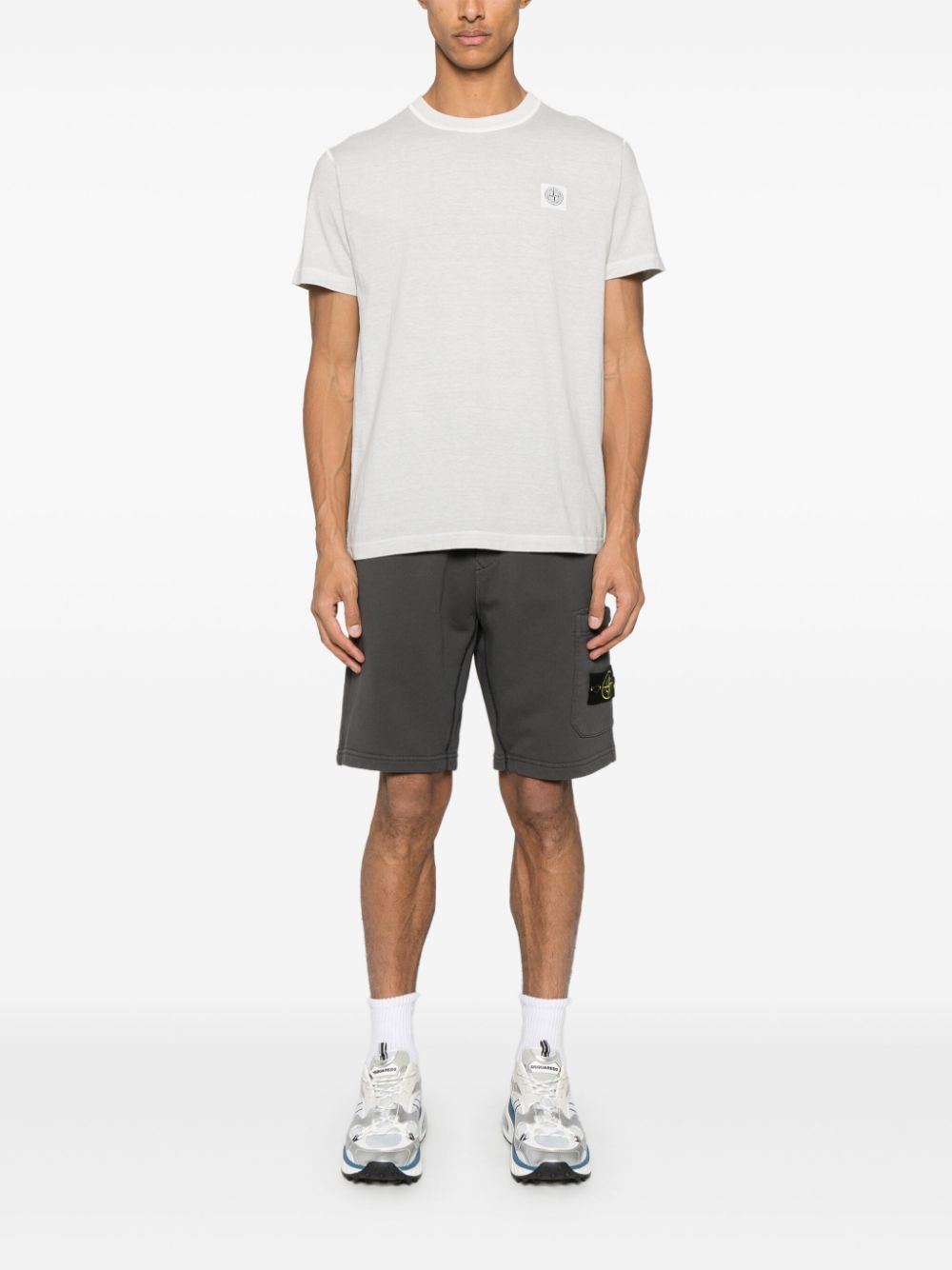 Stone Island T-shirt met Compass-logopatch - Grijs