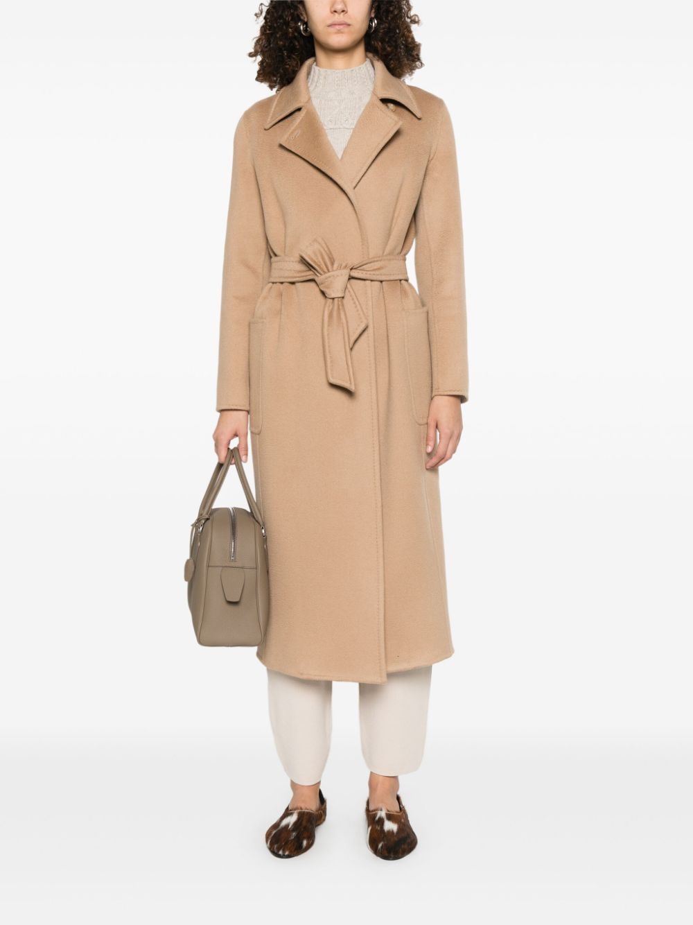 Max Mara Kasjmier jas - Bruin