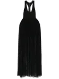 David Koma pleated tulle gown - Black