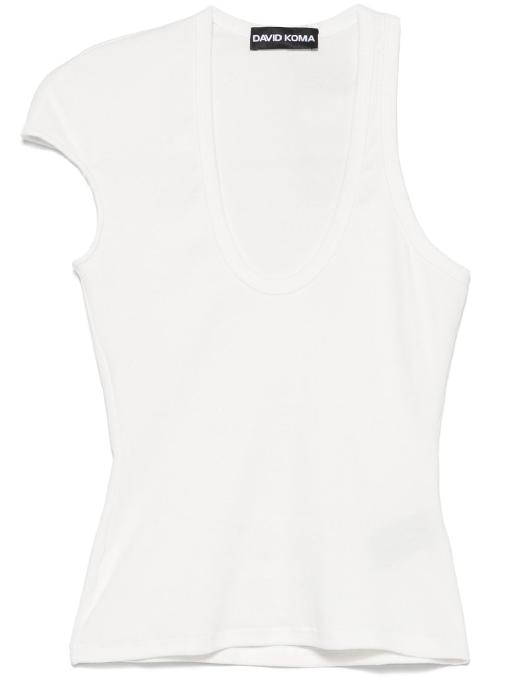 David Koma asymmetric-sleeve tank top - White