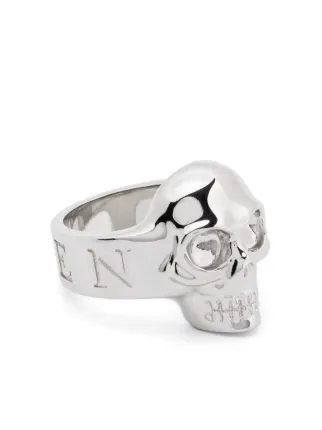 関税送料込み Alexander McQueen silver tone l rings MCQUEEN Silver-Tone Ring for Men | MR PORTER