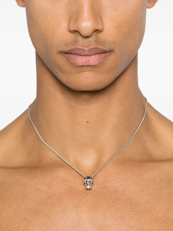 Alexander McQueen ◆ Divided Skull Pendant Necklace Alexander McQueen DIVIDED SKULL Necklace Silver ALEXANDER