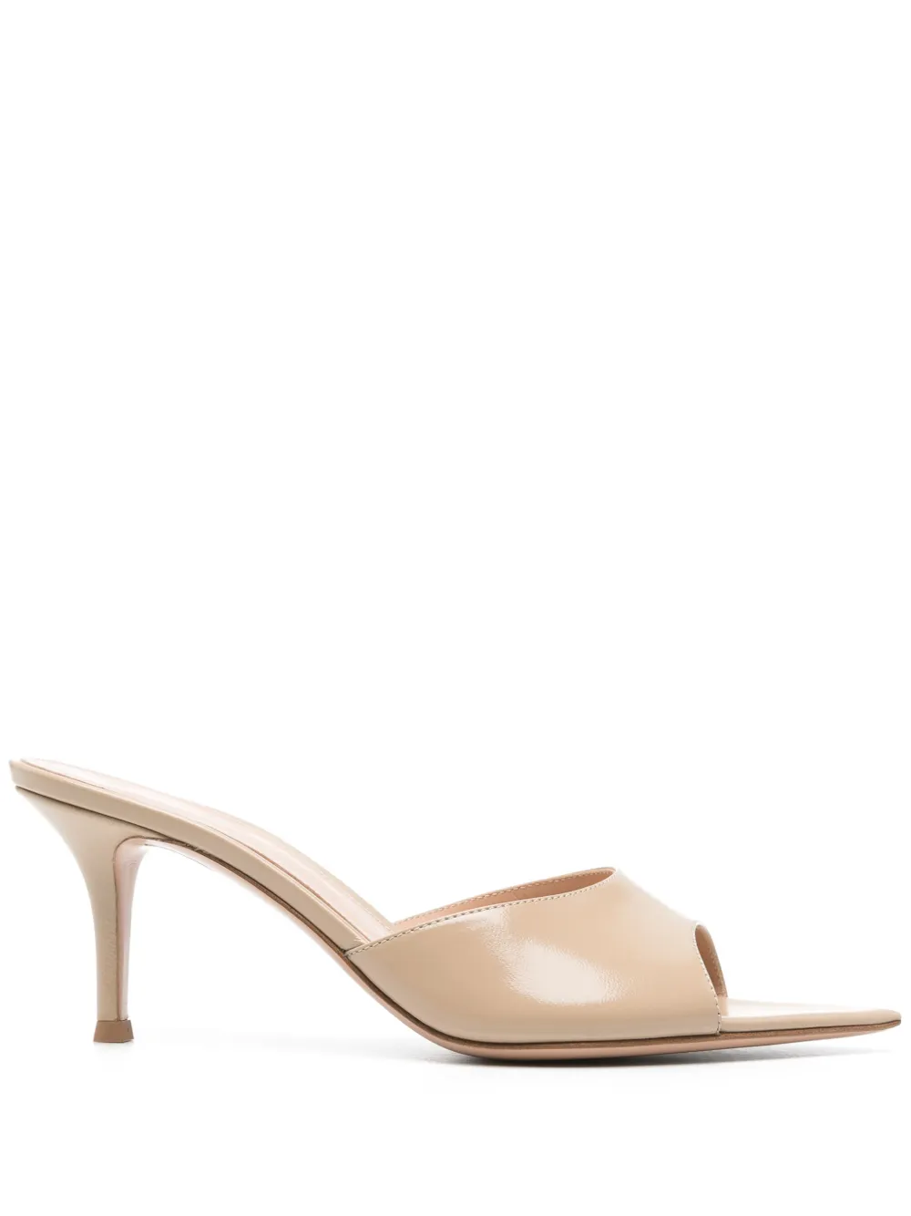 Gianvito Rossi 70mm patent mules Beige