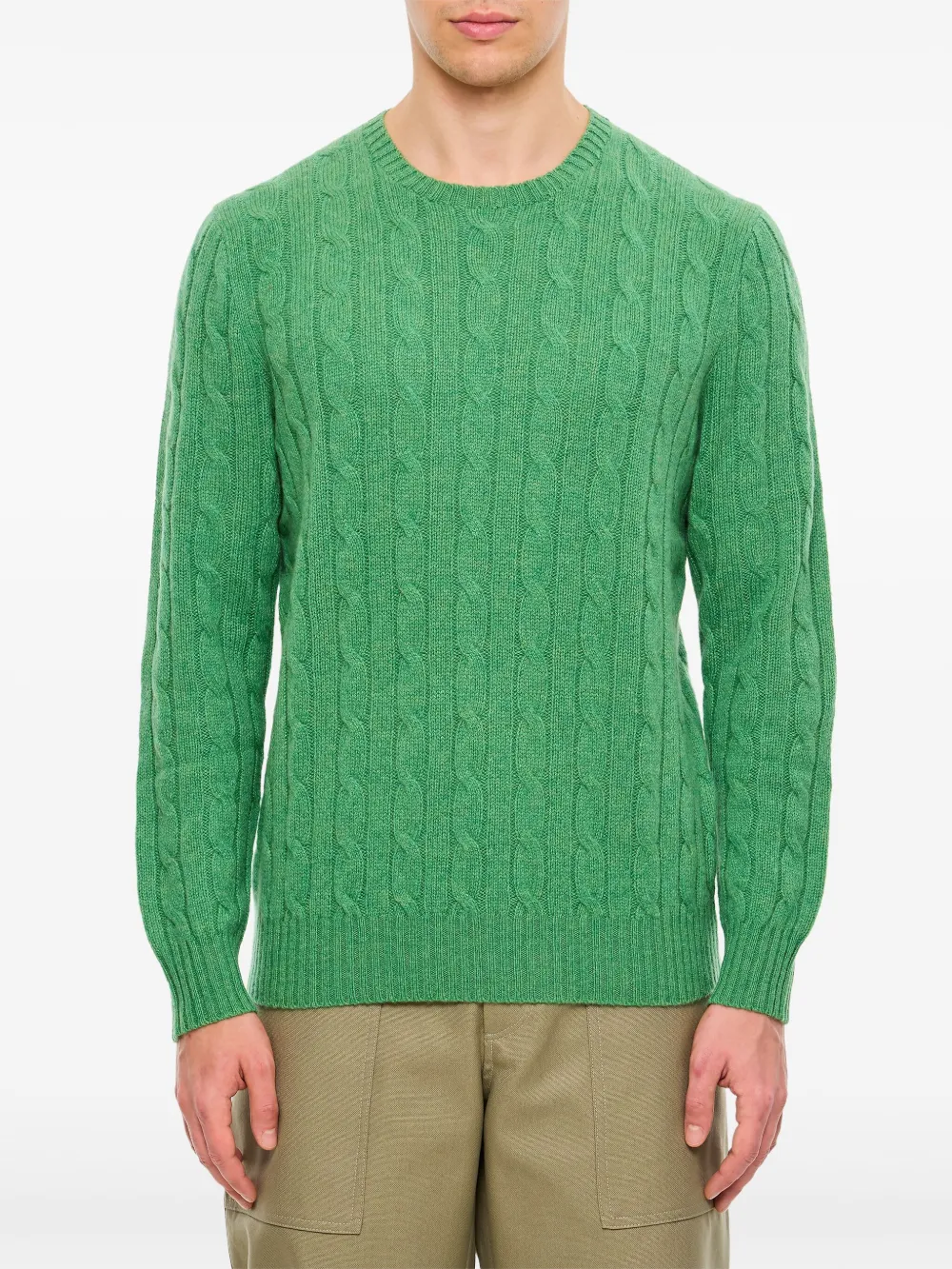 Shop Polo Ralph Lauren Cable-knit Jumper In Green