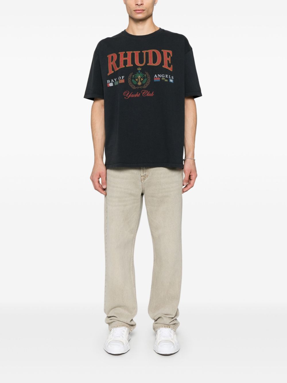 RHUDE T-shirt met logoprint - Zwart