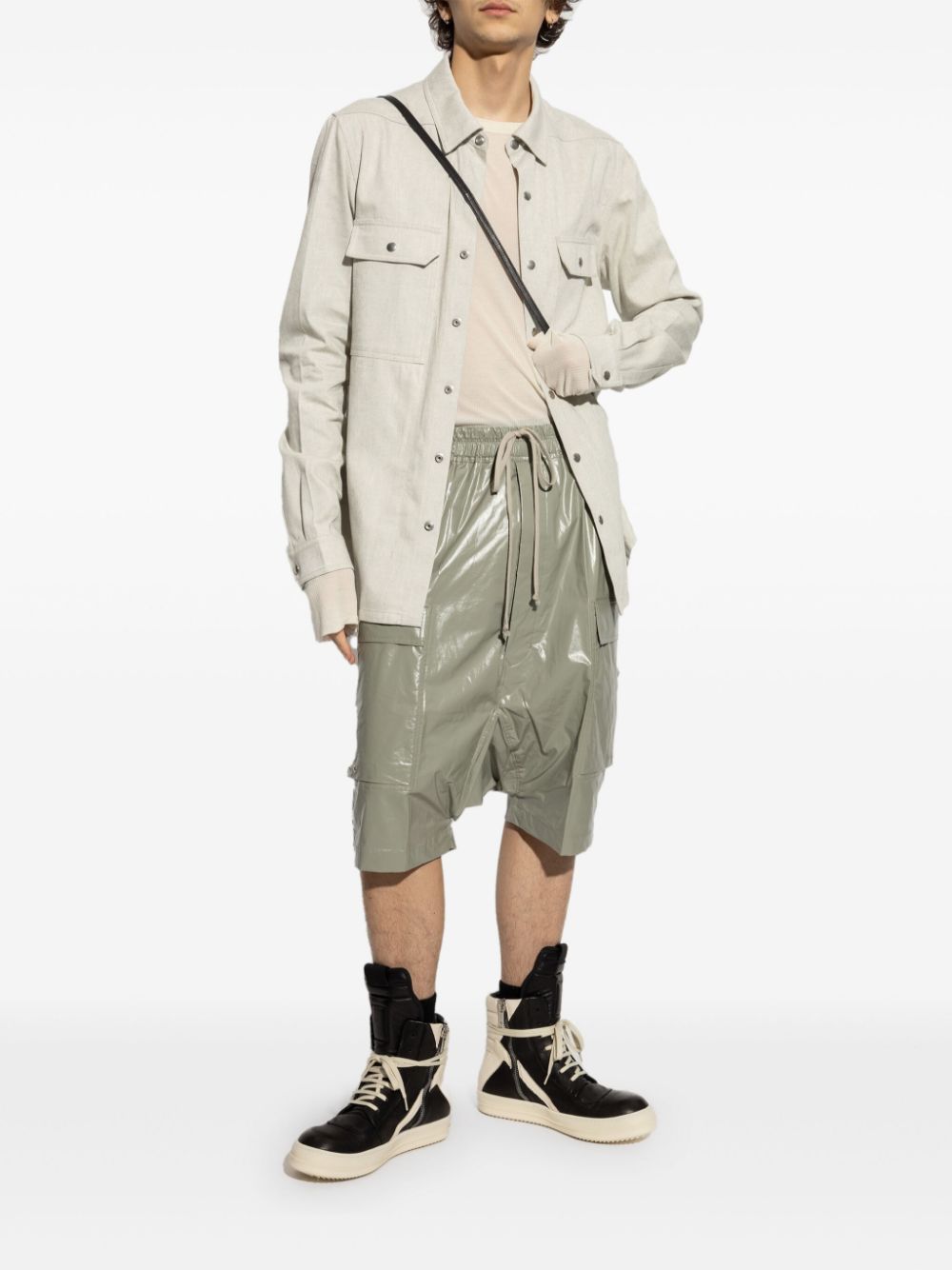 Rick Owens cotton bermuda shorts - Groen