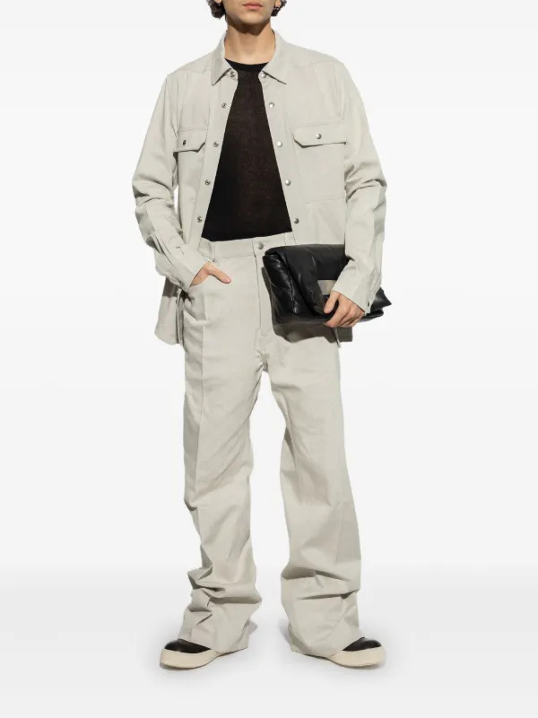 【Rick Owens】フード付きコットンシャツ Rick Owens flap-pocket Shirt Jacket | Neutrals | FARFETCH GE