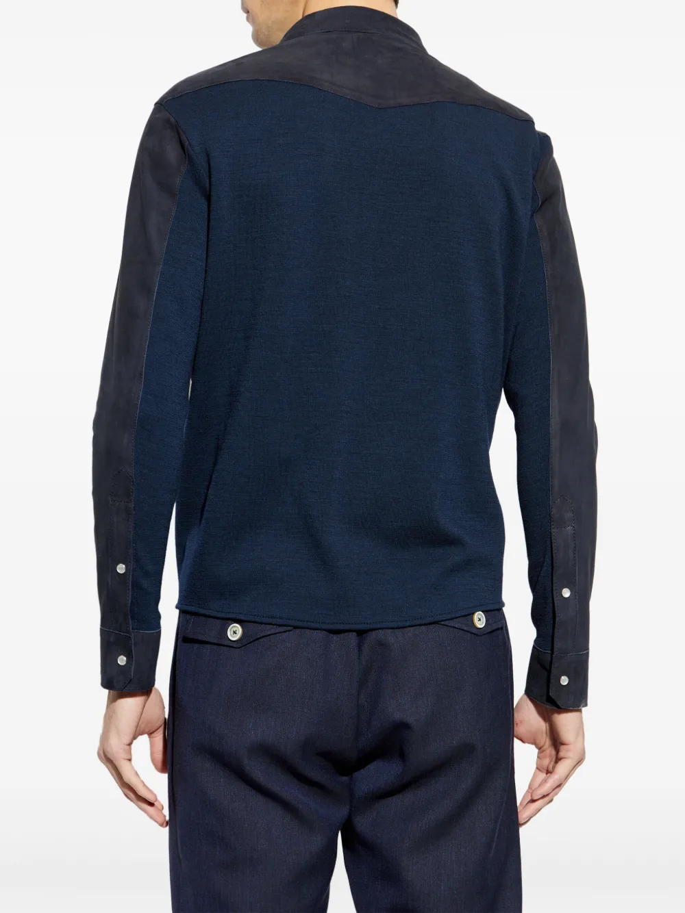 Eleventy Suède shirtjack Blauw