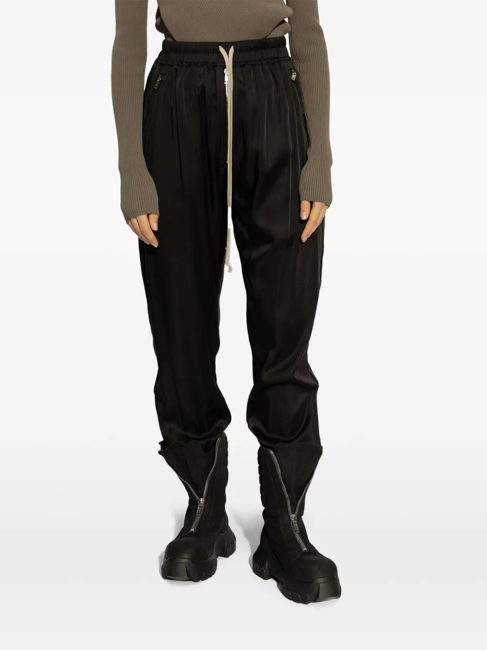 Rick Owens satin trousers - Zwart