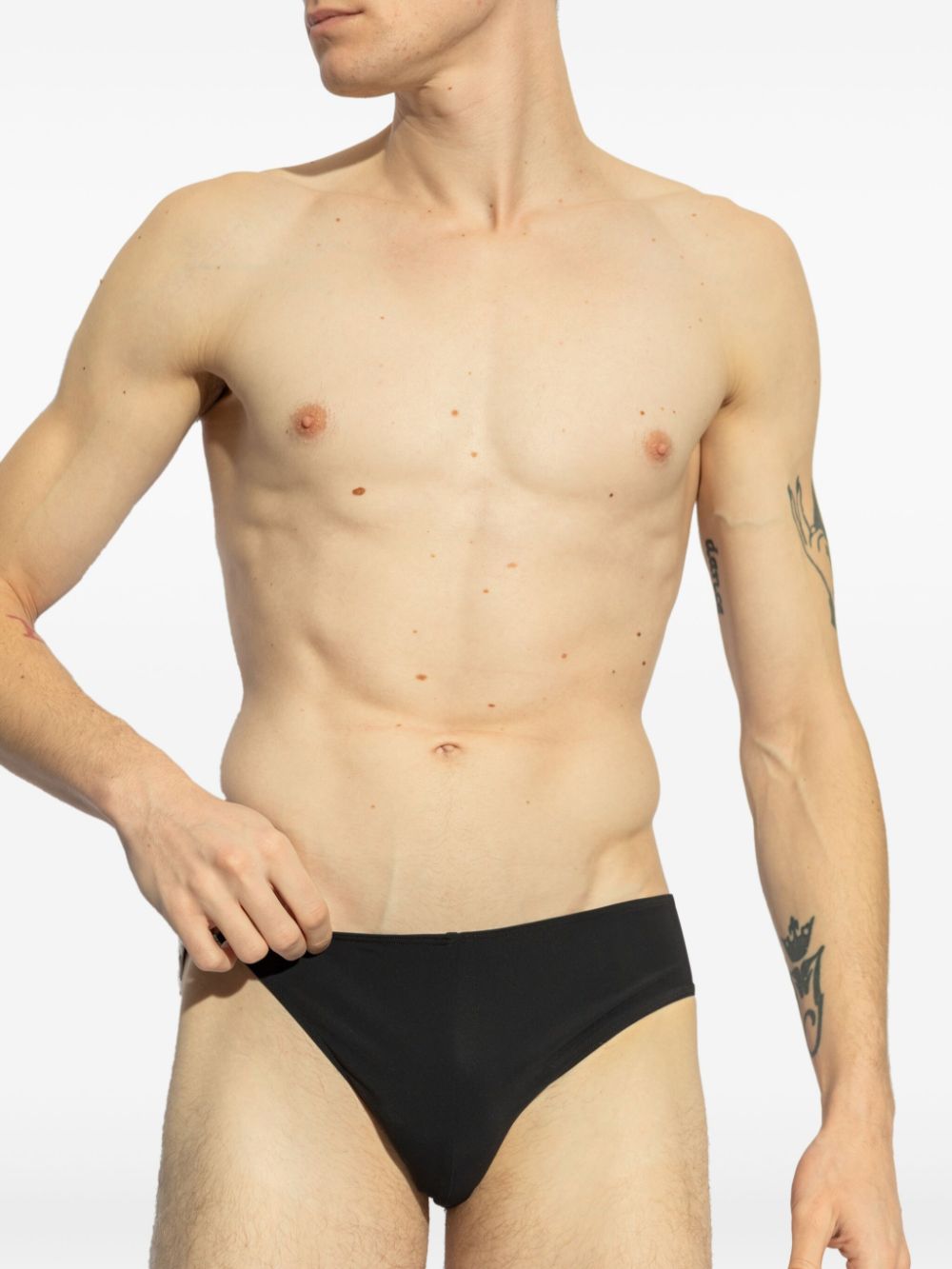 Rick Owens plaque-detail swimming trunks - Zwart