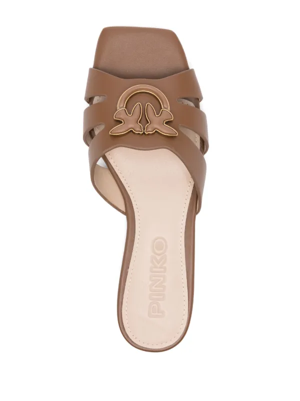 サンダル・ミュール PINKO Marli 09 leather sandals Marrone PINKO Marli 09 Sandals | Brown | FARFETCH JO