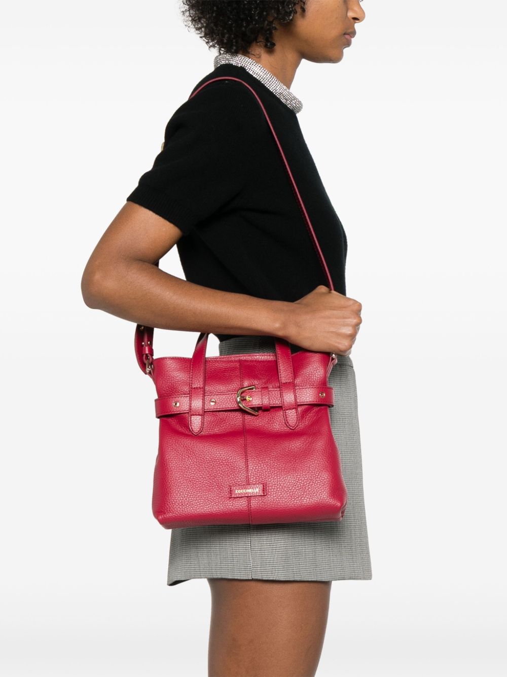 Coccinelle Shopper met ceintuur - Rood