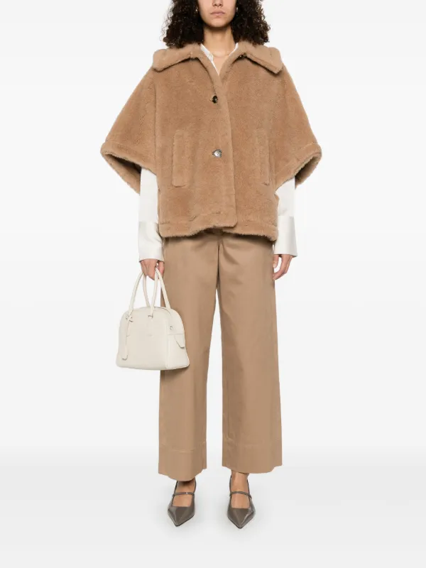 【S MAX MARA 】ユニコ コットンパンツ Cotton gabardine trousers, beige golden | 