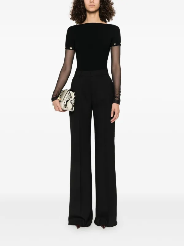パンツ SPORTMAX Women Straight Pants 2522786021600 TEXAS 001 Black Sportmax satin-weave low-rise Trousers | Black | FARFETCH JO