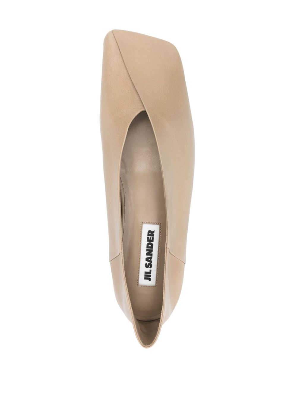 Jil Sander Leren ballerina's Beige