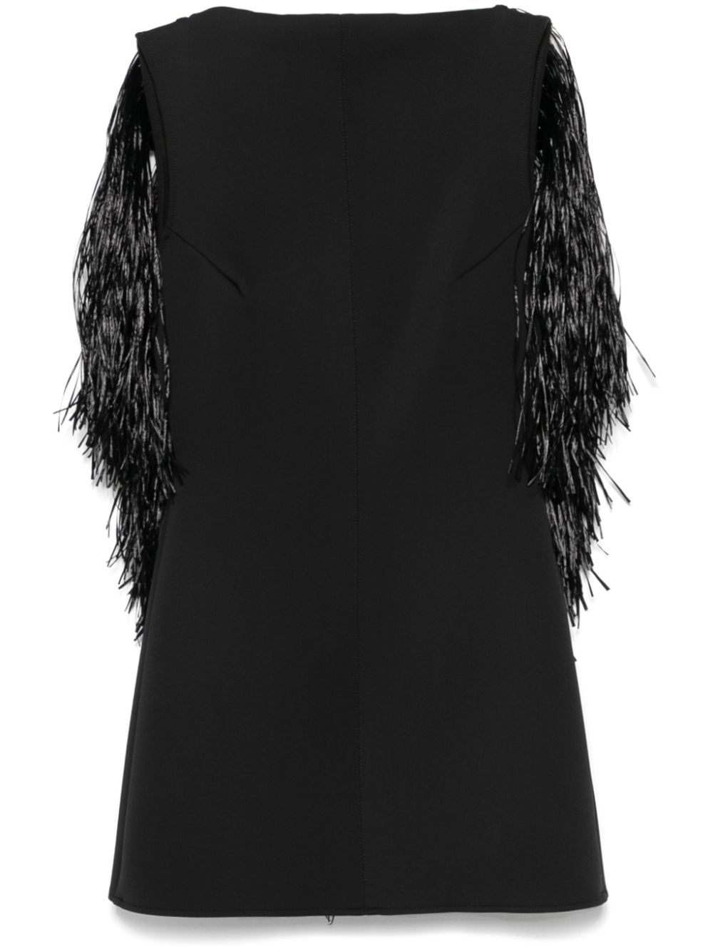 open-back fringe-detail mini dress