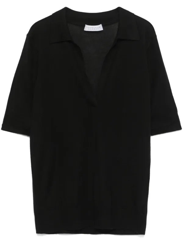 Gabriela Hearst Frank Polo Top in Black