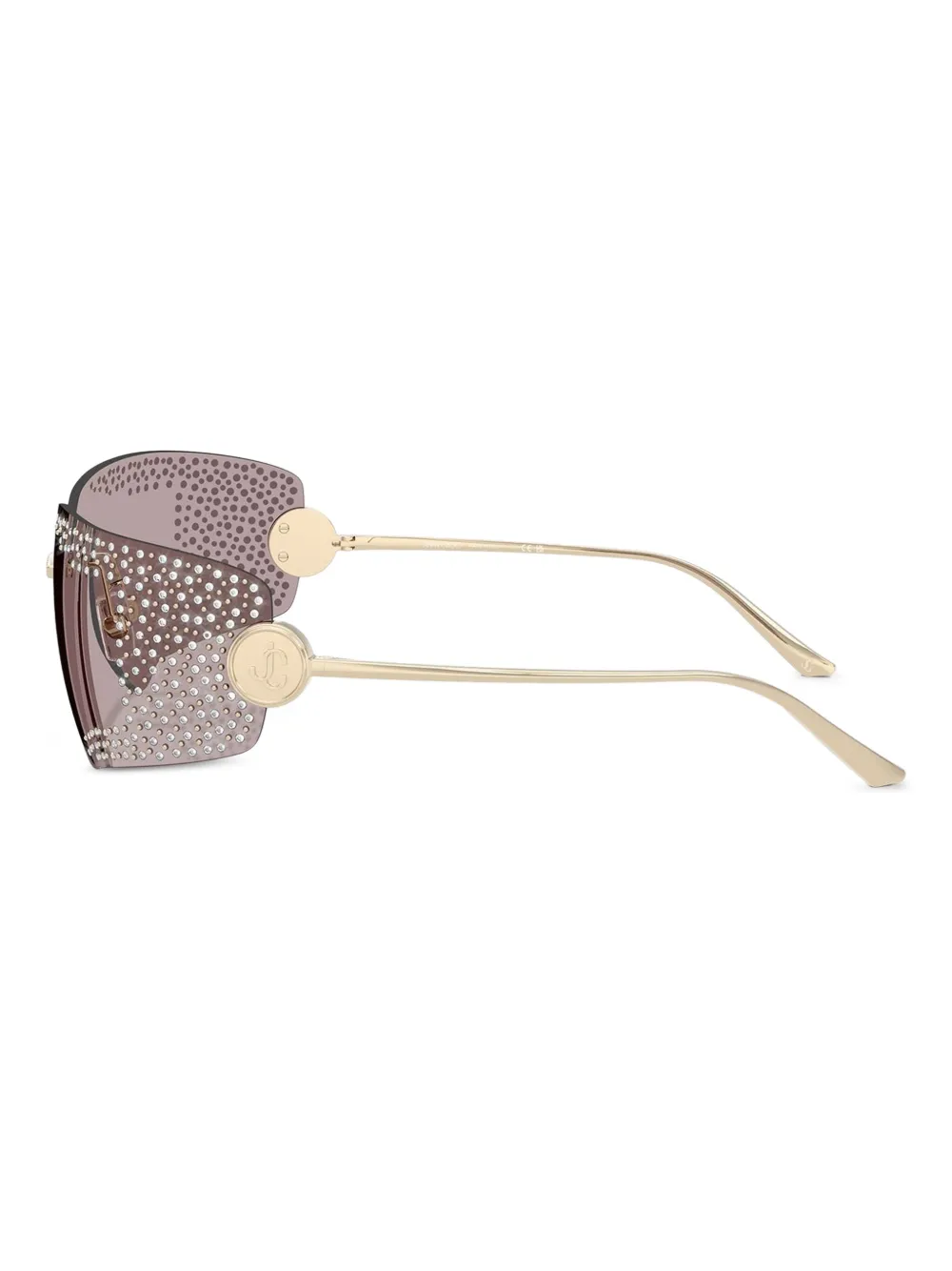 Jimmy Choo Eyewear JC4009B zonnebril met geometrisch montuur en verfraaid met kristallen Goud