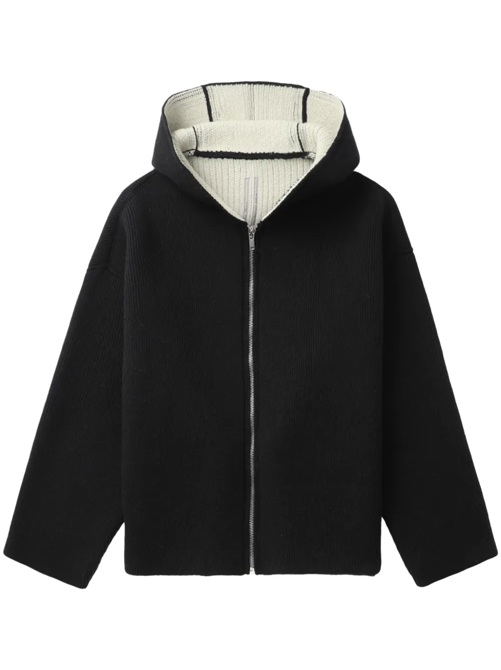 Rick Owens zipped hooded cardi-coat | Black | Image 1