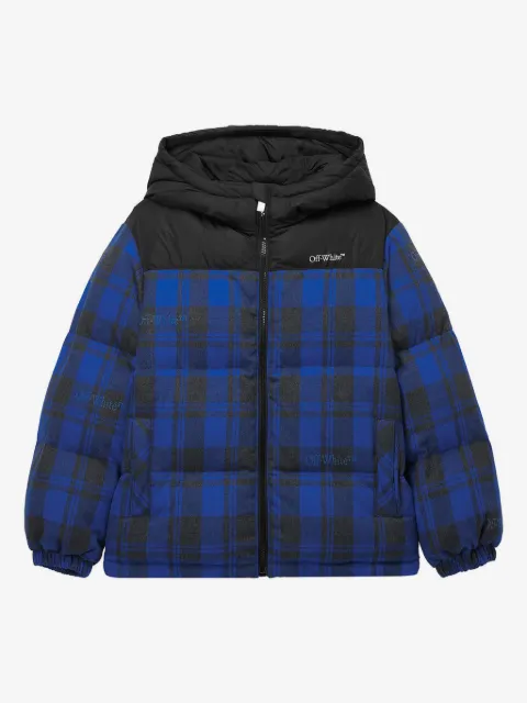 Off-White Kids checked puffer jacket