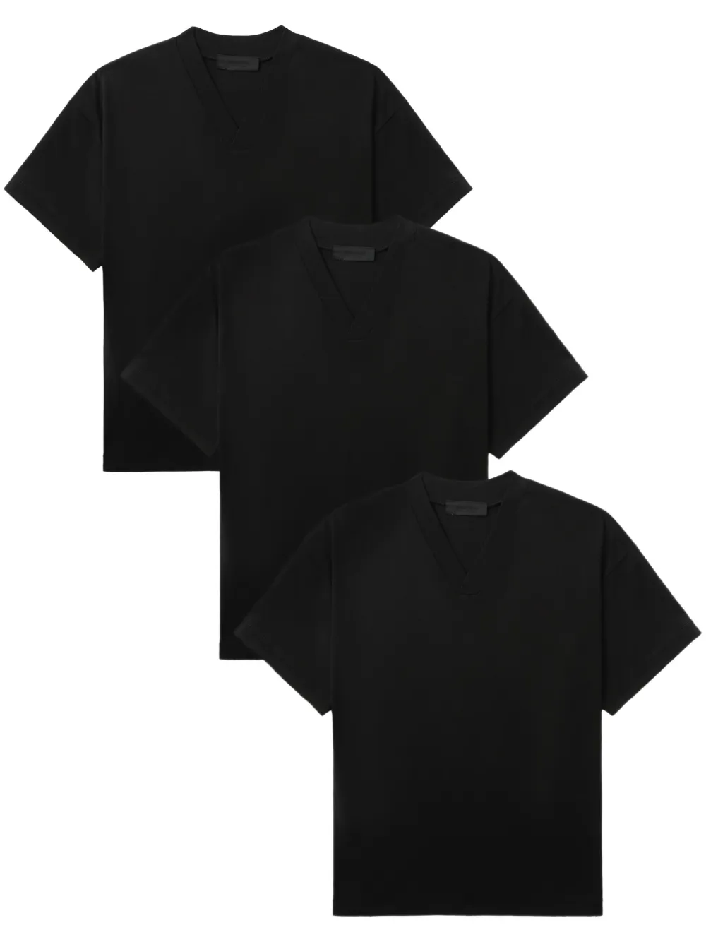 FEAR OF GOD ESSENTIALS set de tres playeras con cuello en V | negro | Image 1