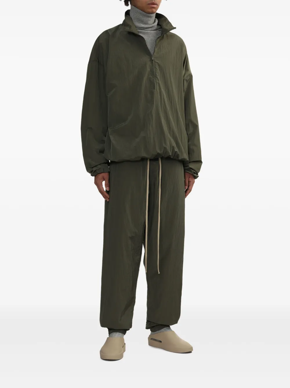  Fear Of God Essentials Logo-patch Sweatshirt - Green 