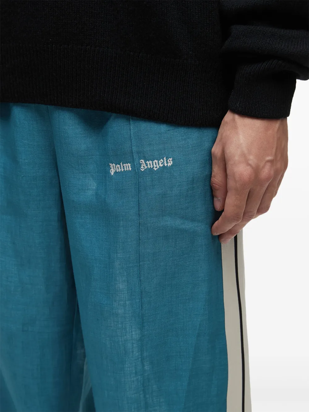 Palm Angels Linnen broek Blauw