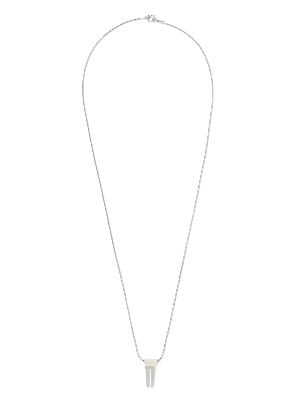 Rick Owens Open Trunk Charm Necklace In Silver