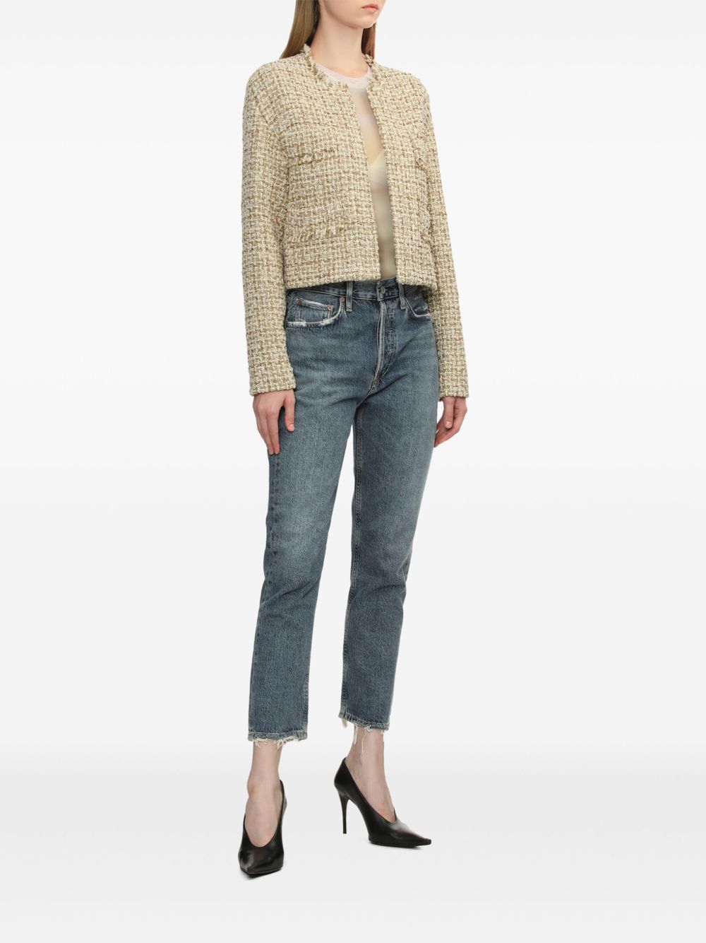 IRO Cropped tweed jack - Goud