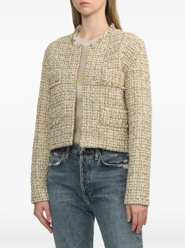 IRO Tweed Cropped Jacket | Gold | FARFETCH